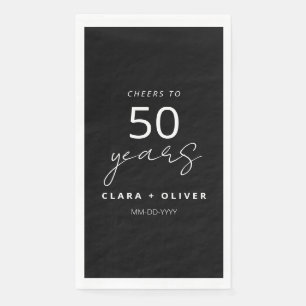 Serviette En Papier Noir minimum 50 ans mariage anniversaire