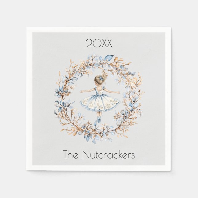 Serviette En Papier Noisette de Noël Ballerina Aquarelle (Devant)