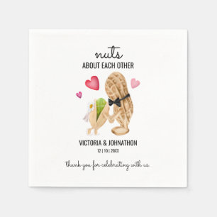 Serviette En Papier Noix L'Un Sur L'Autre Merci Traitement Mariage