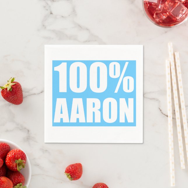 Serviette En Papier Nom Aaron (En situation)