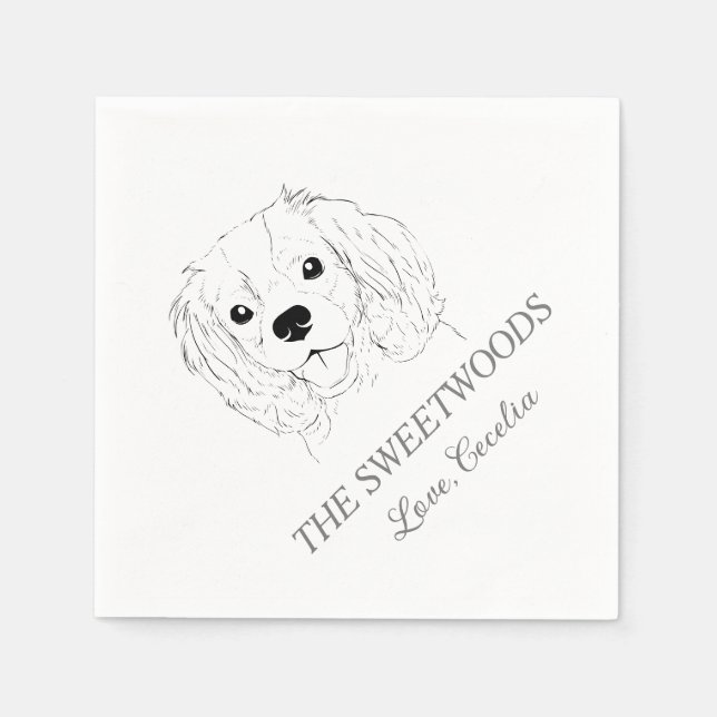 Serviette En Papier Nom Cocker Spaniel Mariage Napkins (Devant)