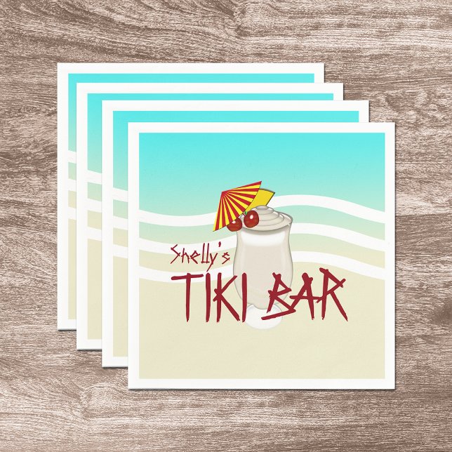 Serviette En Papier Nom de boisson congelée Tiki Bar (Créateur téléchargé)