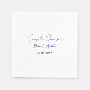 Serviette En Papier nom de douche de couple date violet tendance simpl