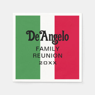 Serviette En Papier Nom de famille italien personnalisé Réunion