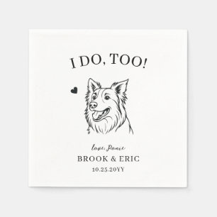 Serviette En Papier Nom de l'animal Bordure Collie Lineart Chien Maria