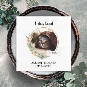 Serviette En Papier Nom de l'animal Chien Chat Personnalisé Photo Wrea