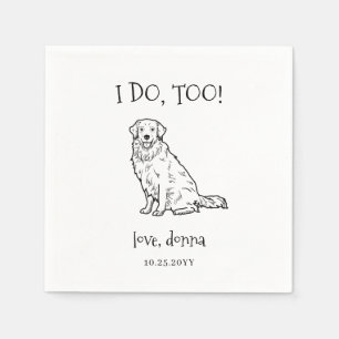Serviette En Papier Nom de l'animal Golden Retriever Dessin Chien Mari