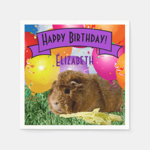 Serviette En Papier Nom de l'enfant Anniversaire Guinée Pig Party Ball