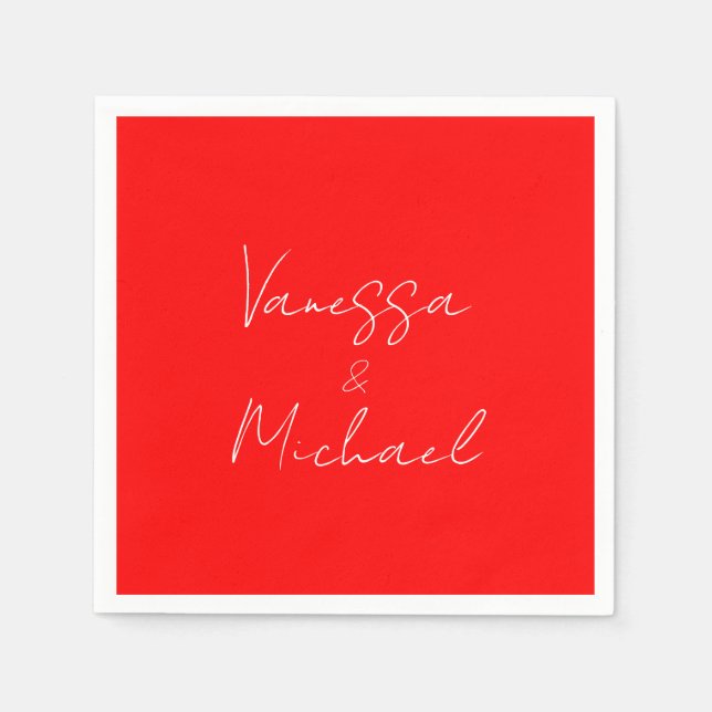 Serviette En Papier Nom d'écriture professionnelle mariage personnalis (Devant)