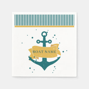 Serviette En Papier Nom du bateau nautique Personnalisé