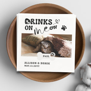 Serviette En Papier Nom Du Chat Animaux Personnalisé Photo Boissons Su