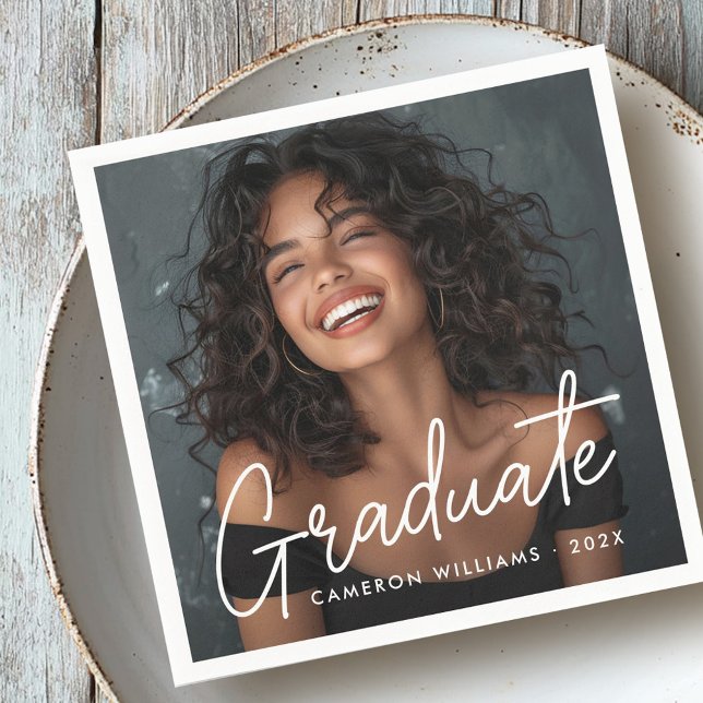 Serviette En Papier Nom du diplômé (Graduation photo graduate name napkins)