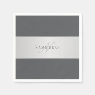 Serviette En Papier Nom élégant & Monogramme Lettrage (ou autre texte)