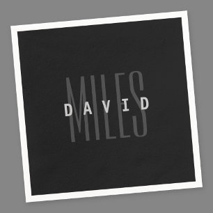 Serviette En Papier Nom et nom de famille du chevauchement moderne