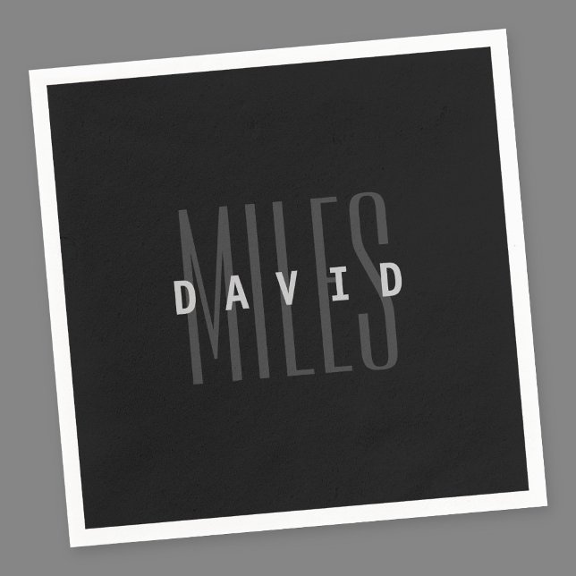 Serviette En Papier Nom et nom de famille du chevauchement moderne (Créateur téléchargé)