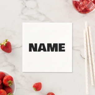 Serviette En Papier Nom initial minimaliste personnalisable