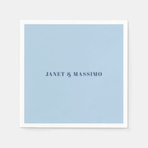 Serviette En Papier Nom minimaliste personnalisé bleu pastel personnal