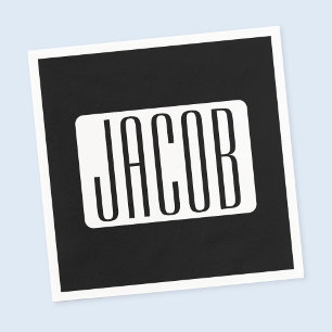 Serviette En Papier Nom moderne ou nom de marque modifiable pour l'ent