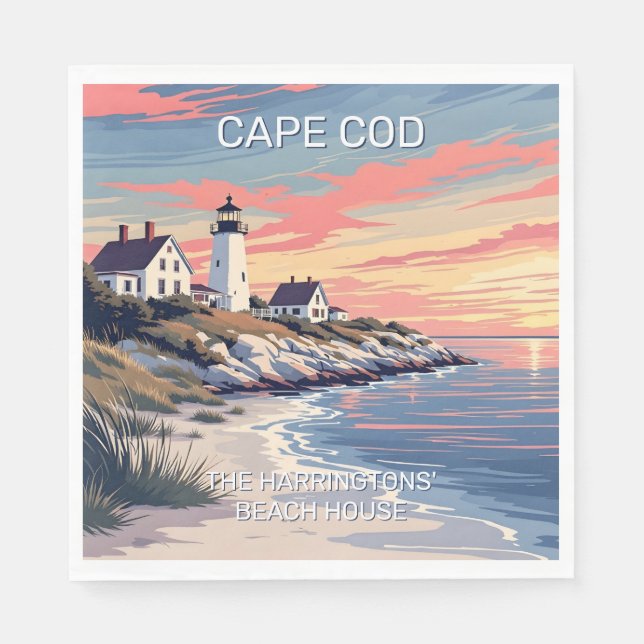 Serviette En Papier Nom personnalisé Cape Cod Massachusetts (Devant)