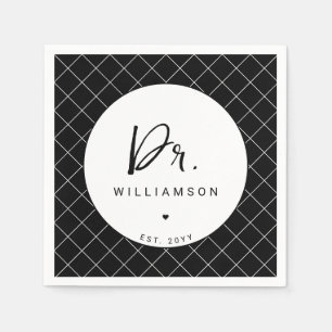 Serviette En Papier Nom personnalisé Dr Minimaliste Docteur Graduation