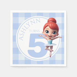 Serviette En Papier Nom personnalisé et âge Anniversaire de ballerine 
