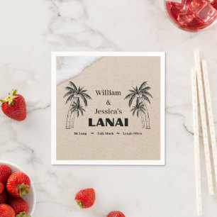 Serviette En Papier Nom personnalisé Lanai Tropical Palm Trees personn