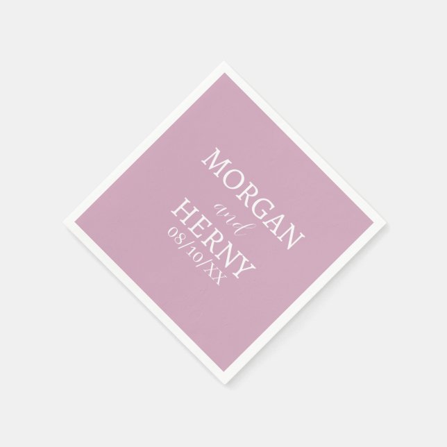SERVIETTE EN PAPIER NOM PERSONNALISÉ MARIAGE MODERNE STYLÉ (Coin)