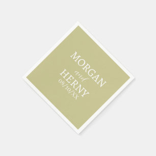 SERVIETTE EN PAPIER NOM PERSONNALISÉ MARIAGE MODERNE STYLÉ
