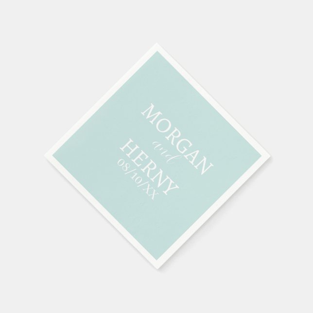 SERVIETTE EN PAPIER NOM PERSONNALISÉ MARIAGE MODERNE STYLÉ (Coin)
