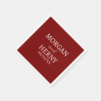 SERVIETTE EN PAPIER NOM PERSONNALISÉ MARIAGE MODERNE STYLÉ