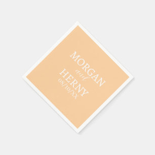 SERVIETTE EN PAPIER NOM PERSONNALISÉ MARIAGE MODERNE STYLÉ