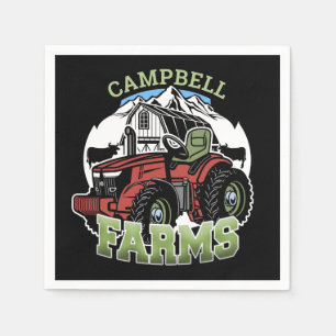 Serviette En Papier Nom personnalisé Pays Fermes Grange Tracteur Fermi