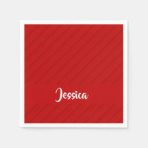 Nom personnalisé rouge diagonale plastique texturé