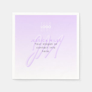 Serviette En Papier Nom professionnel et Modèle Slogan   Violet clair