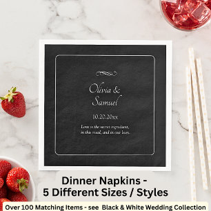 Serviette En Papier Noms Date Message Noir Blanc Infini 