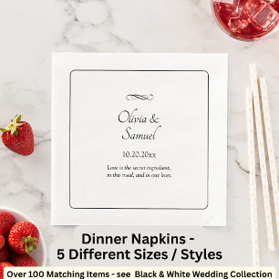 Serviette En Papier Noms Date Message Noir Blanc Infini