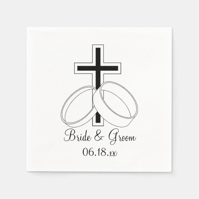Serviette En Papier Noms de chambre de mariée personnalisée du Mariage (Devant)