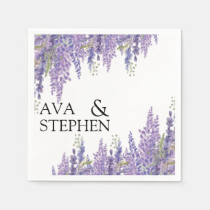 Serviette En Papier Noms de Mariage de l'arbre Wisteria Napkin