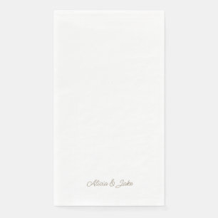 Serviette En Papier Noms de script Gold Mariage personnalisé