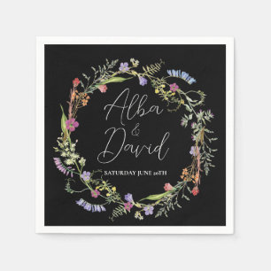 Serviette En Papier Noms Mariages de serviettes Fleur sauvage Floral D