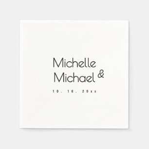 Serviette En Papier Noms minimalistes professionnels noirs et blancs