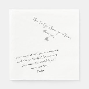 Serviette En Papier Note d'amour personnalisée Téléchargez votre propr