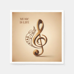Serviette En Papier Note de clic musicale de texte personnalisé