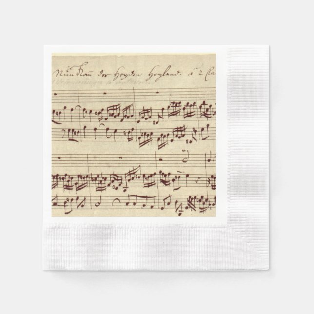 Serviette En Papier Notes de musique ancienne - Feuille de musique Bac (Devant)