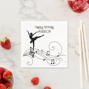 Serviette En Papier Notes de musique Black Ballerina & Swirl Napkins
