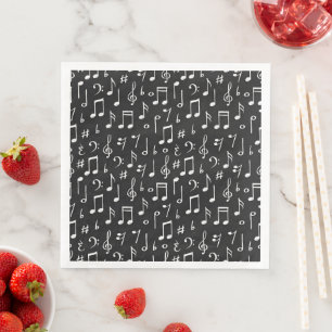 Serviette En Papier notes de musique craie signes motif continu