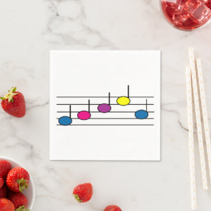 Serviette En Papier Notes de musique Musique Colorée