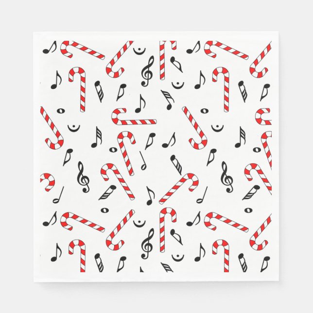 Serviette En Papier Notes de musique sucre de canne (Devant)