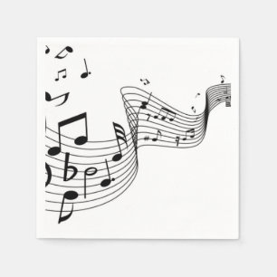 Serviette En Papier Notes de musique sur argent