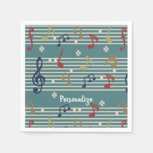 Serviette En Papier Notes musicales Partition musicale Personnaliser